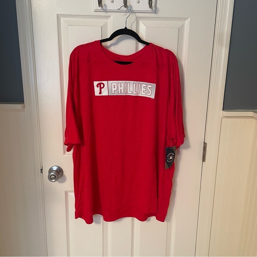 Philadelphia Phillies T-Shirt Men's 4XL RED Baseball Fanatics Soft Stretch NWT